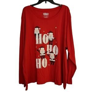 Jammies for Families 3X HOHOHO Red Top, NWT